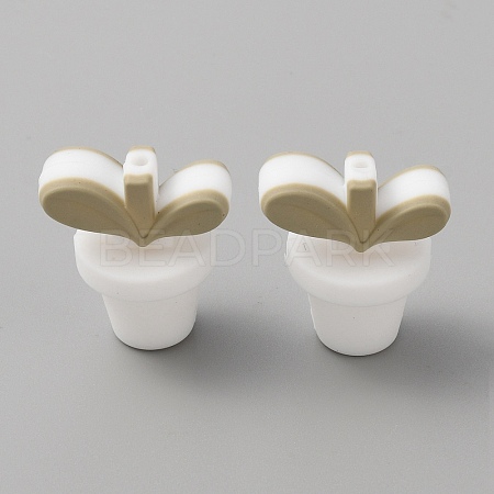 Leaf Pot Food Grade Eco-Friendly Silicone Beads SIL-WH0014-18A-1