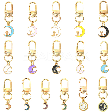 16Pcs Alloy Enamel Pendant Decorations HJEW-YW00249-1