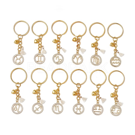 Brass Micro Pave Cubic Zirconia Keychain KEYC-JKC00796-1