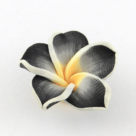 Handmade Polymer Clay 3D Flower Plumeria Beads CLAY-Q192-30mm-01-1