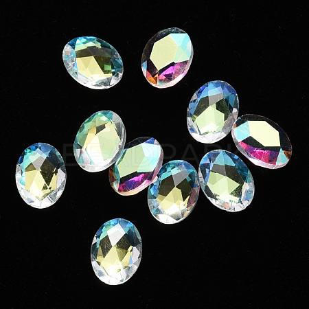 Oval Transparent Glass Cabochons MRMJ-T009-117-1