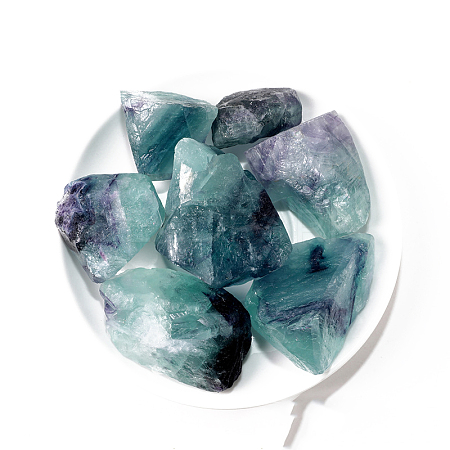 Raw Natural Fluorite Beads DJEW-PW0012-120C-1