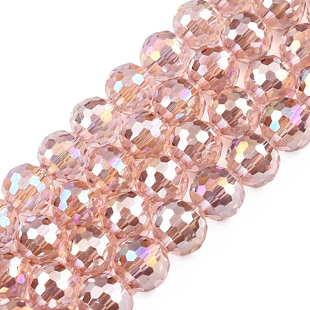 Electroplate Transparent Glass Beads Strands X-EGLA-N002-46-H02-1