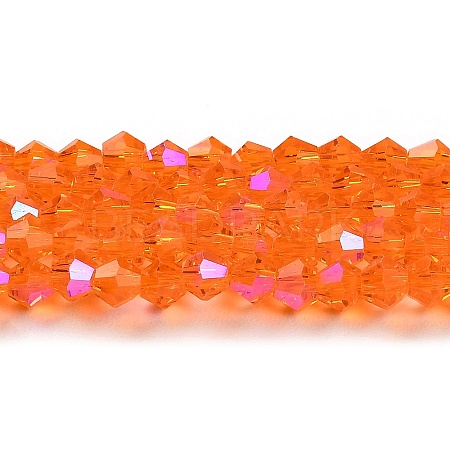 Transparent Electroplate Glass Beads Strands GLAA-F029-3mm-D11-1