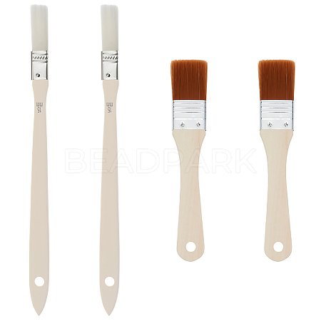 4Pcs 2 Styles Nylon Bristle Paint Brush AJEW-GF0012-96-1