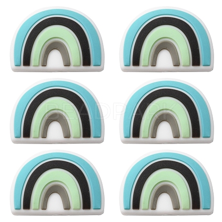 6Pcs Food Grade Eco-Friendly Silicone Focal Beads SIL-YW0001-04B-1