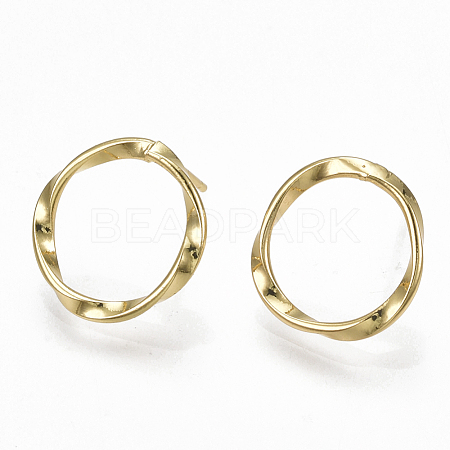 Brass Stud Earrings X-KK-S348-367-1