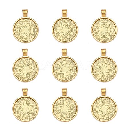 Tibetan Style Alloy Pendant Cabochon Settings TIBE-R295-055AG-LF-1