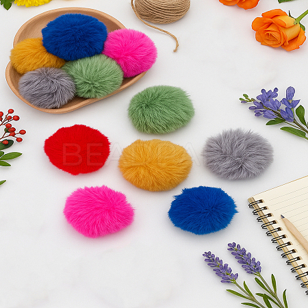 12Pcs 6 Colors Faux Rabbit Fur Soft Pompom Ball DIY-LP0006-34-1