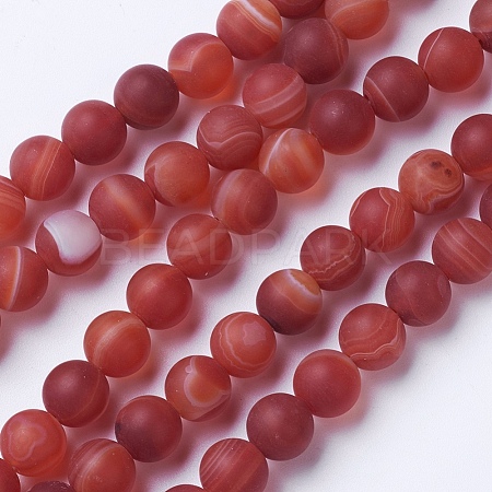 Natural Grade A Striped Agate/Banded Agate Beads Strands G-E478-02-6mm-1