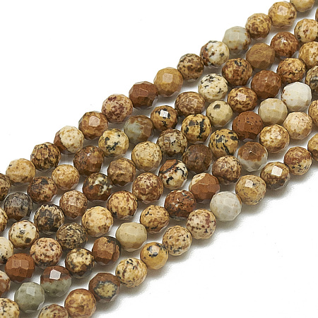 Natural Picture Jasper Beads Strands G-S300-01-3mm-1