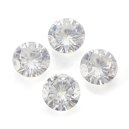 Cubic Zirconia Pointed Back Pendants X-ZIRC-N037-6mm-01-1