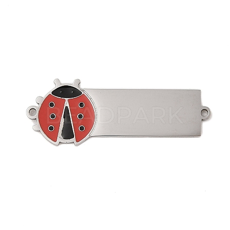 304 Stainless Steel Red Enamel Connector Charms STAS-P377-16P-A-1