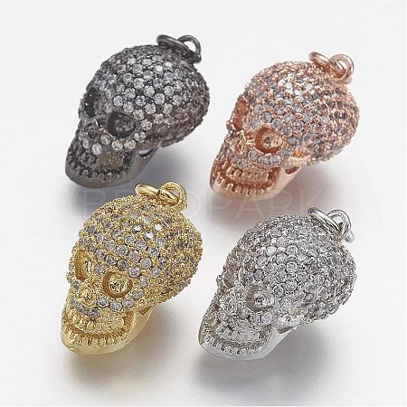 Brass Micro Pave Cubic Zirconia Charms ZIRC-F041-07-1