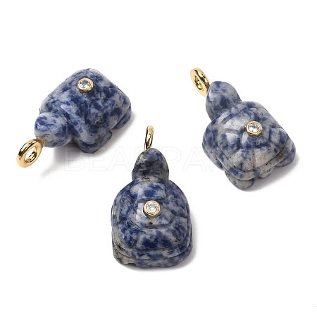 Natural Blue Spot Jasper Carved Pendants G-H357-03G-12-1