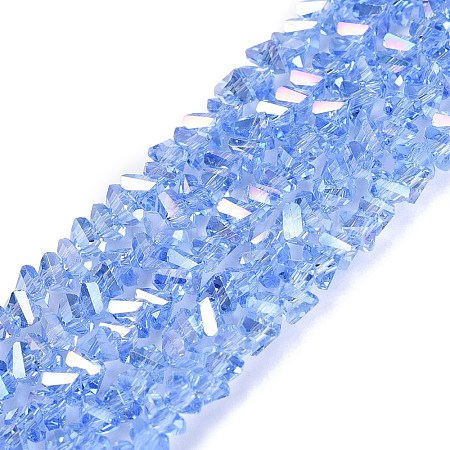 Electroplate Transparent Glass Beads Strands EGLA-Q139-01A-A22-1
