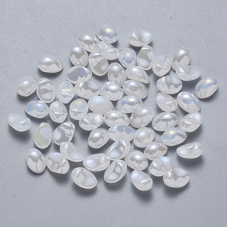 Spray Painted Imitation Jade Glass Charms GLAA-R211-05-G02-1