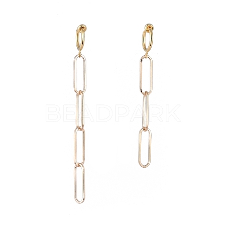 Brass Clip-on Hoop Earrings EJEW-JE04109-1