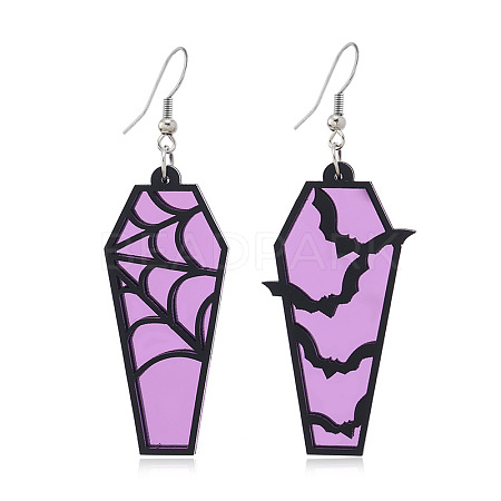 Halloween Coffin Acrylic Dangle Earrings FS-WG35652-04-1