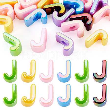 20Pcs UV Plating Opaque Acrylic European Beads OACR-TADJ0001-16J-1