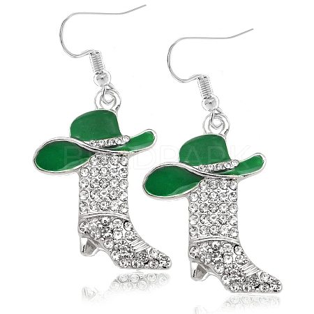 Alloy Rhinestone Dangle Earrings FS-WG4606E-13-1
