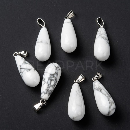 Natural Howlite Pendants X-G-F707-15-1