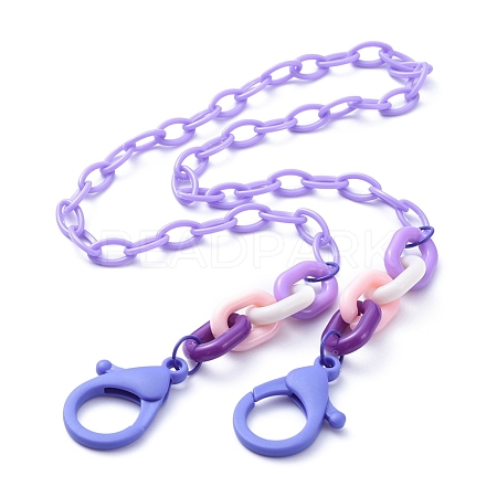 Personalized ABS Plastic Cable Chain Necklaces NJEW-JN02847-01-1