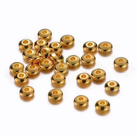 Golden Brass Rondelle Spacer Beads X-KK-E246-G-1