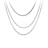 Titanium Steel Chains Three Layers Necklaces NJEW-D054-01A-01P-1