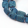 Electroplated Natural Lava Rock Bead Strands G-E497-J-3