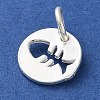 925 Sterling Silver Hollow Fish Charms with Jump Rings STER-E071-01S-08-2