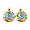 304 Stainless Steel Enamel Pendants STAS-U061-34G-B02-1