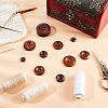 100Pcs 6 Style Natural Flat Round 4-hole Basic Sewing Button FIND-OC0002-11-5