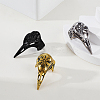 3Pcs 3 Colors Viking Raven Bird Head Stainless Steel Finger Rings RJEW-GA0001-04-4