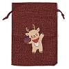 Christmas Theme Jute Cloth Storage Bags ABAG-F010-01B-01-1