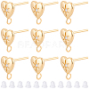 16Pcs Brass Micro Pave Clear Cubic Zirconia Stud Earring Findings MAK-BBC0001-19A-7
