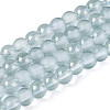 Frosted Transparent Glass Bead Strands GLAA-P065-6mm-10-1