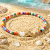 Colorful Round Glass Seed Bead Stretch Bracelets AO5283-1-1