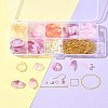 DIY Leaf & Flower Glass Earrings Jewelry Making Kits DIY-FS0007-06-9