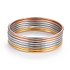 Fashion Tri-Color 304 Stainless Steel Buddhist Bangle Sets BJEW-L664-022C-M-7