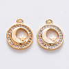 Brass Micro Pave Cubic Zirconia Charms X-KK-T049-039G-NF-1