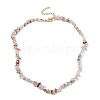 Natural Rutilated Quartz Chip Beaded Necklace NJEW-JN04616-10-4