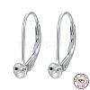 925 Sterling Silver Leverback Hoop Earrings STER-L054-51S-1