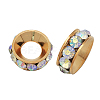 Brass Rhinestone Spacer Beads RB-A020-9mm-28RG-1