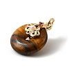 Natural Tiger Eye Pendants KK-D262-04G-2