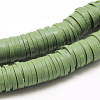 Flat Round Handmade Polymer Clay Bead Spacers CLAY-R067-3.0mm-43-2