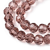 Faceted(32 Facets) Round Glass Beads Strands X-EGLA-J042-4mm-06-3