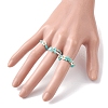 4Pcs 4 Style Glass Seed Beaded Stretch Finger Rings RJEW-JR00661-01-4