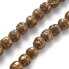 Electroplated Natural Lava Rock Beads Strands G-A251-D01-01G-2