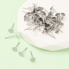 Tarnish Resistant 316 Surgical Stainless Steel Flat Round Blank Peg Stud Earring Settings STAS-R073-05-5